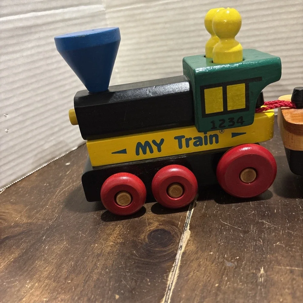 VTG‎ 90s Montgomery Schoolhouse Inc My Train Wooden Train Set USA Made